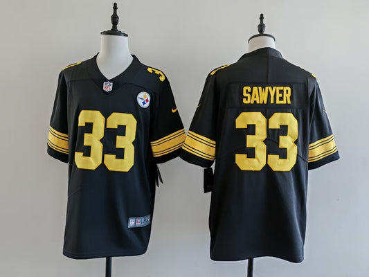 Men's Pittsburgh Steelers Jack Sawyer Nike Jersey -  Black-yellow numbers
