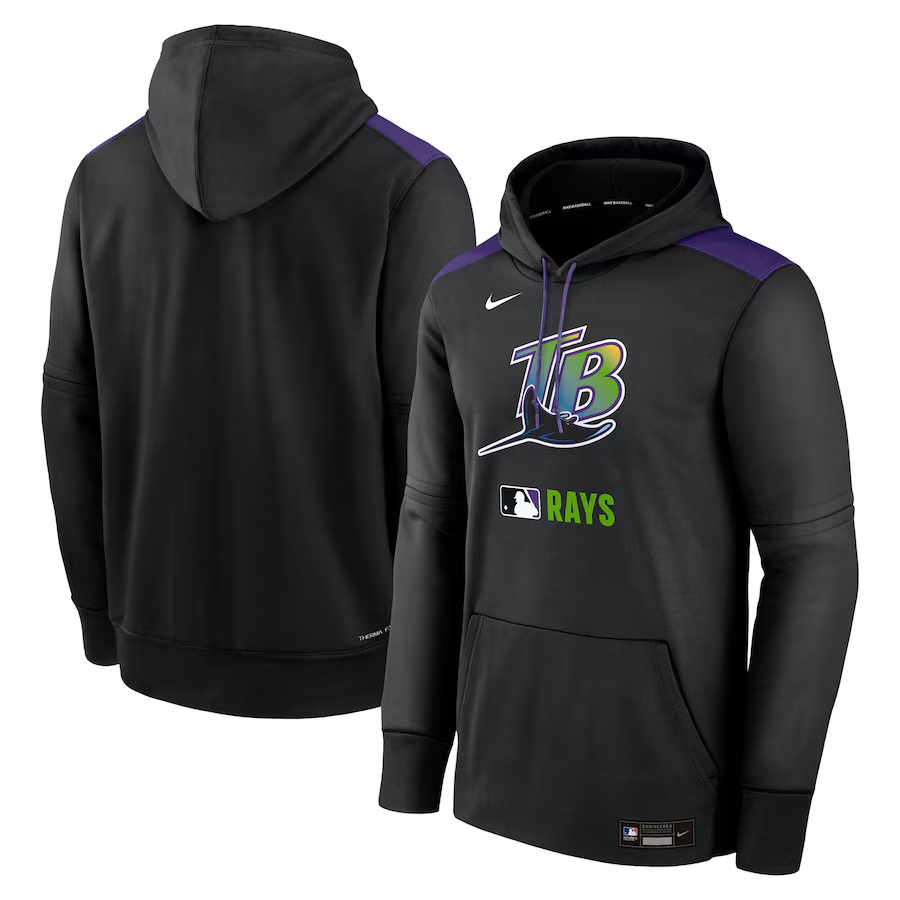 Tampa Bay Rays Black Performance Pullover Hoodie