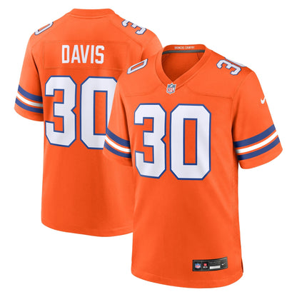 Terrell Davis Denver Broncos Nike Mile High Collection 1977 Throwback Retired   Game Jersey - Orange