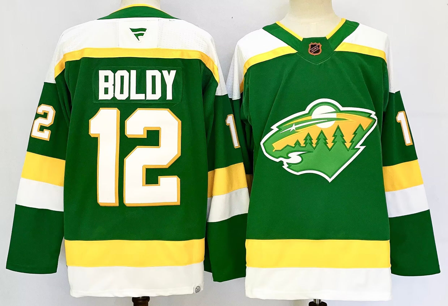 Men's Minnesota Wild Matthew Boldy #12  Bright Green Retro Version Player Jersey