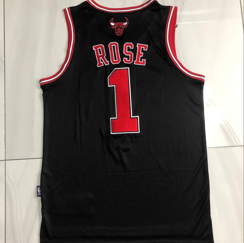 Derrick Rose Chicago Bulls Black Thorwback Jersey