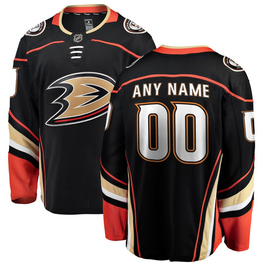 Men's Anaheim Ducks Black Home Breakaway Custom Jersey