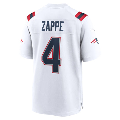 Bailey Zappe New England Patriots Nike Game   Jersey - White