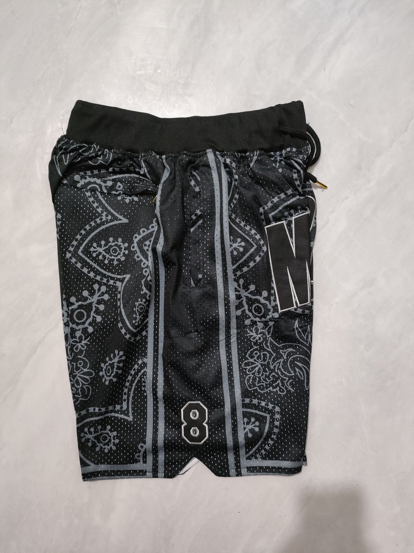 Los Angeles Lakers Black Floral Pocket Shorts