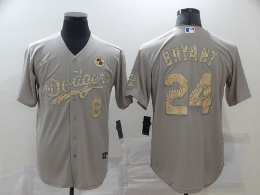 Men's Los Angeles Dodgers Kris Bryant #8-24 Gray Stitched Jersey