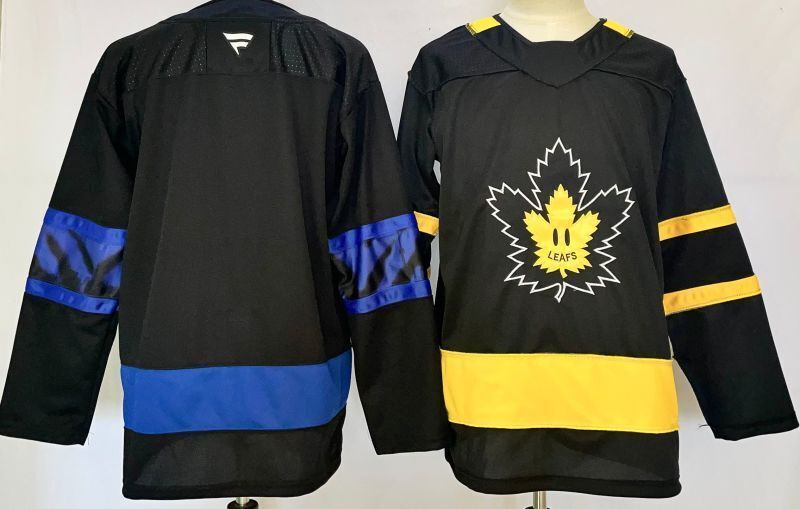 Men's Toronto Maple Leafs Black Yellow Blank jersey
