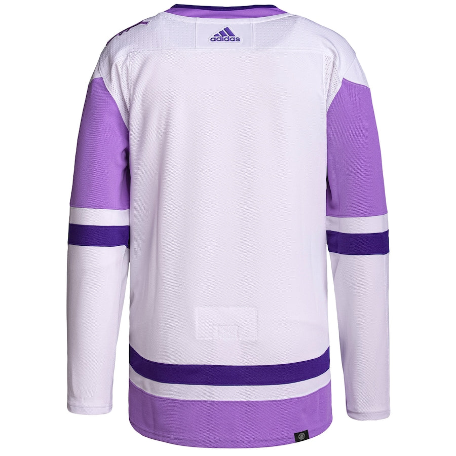 Custom Montreal Canadiens Hockey Fights Cancer Primegreen Blank Practice Jersey - White/Purple