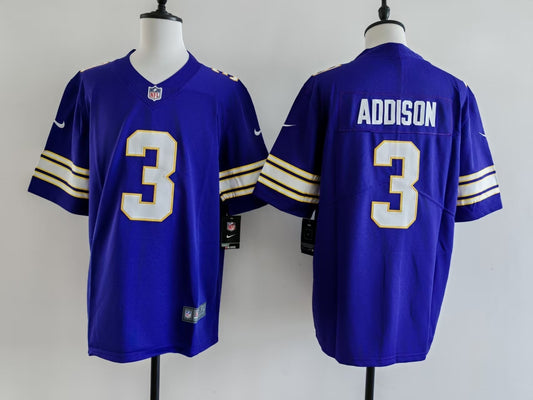 Men's Minnesota Vikings Jordan Addison Nike Jersey -  Retro Purple