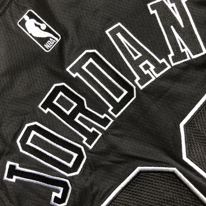 Michael Jordan Chicago Bulls 23 Black -Retro Dense Embroidery
