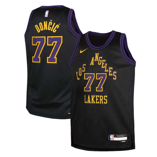 Youth Los Angeles Lakers Luka Dončić Nike Black 2025/26 City Edition Swingman Jersey