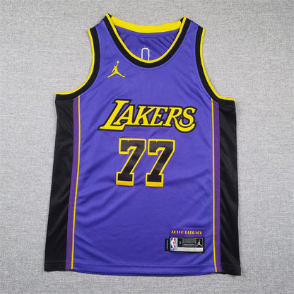Youth Luka Dončić Los Angeles Lakers #77 City Edition Embroidered  Jersey