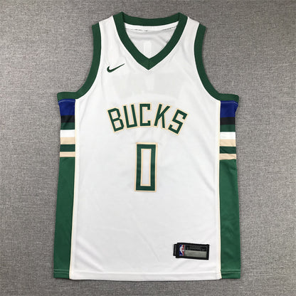 Youth Damian Lillard Milwaukee Bucks #0 City Edition Embroidered Jersey