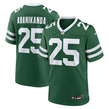 Israel Abanikanda New York Jets Nike Team Game Jersey - Legacy Green