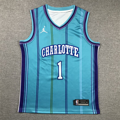 Youth LaMelo Ball Charlotte Hornets #1 Embroidered Jersey