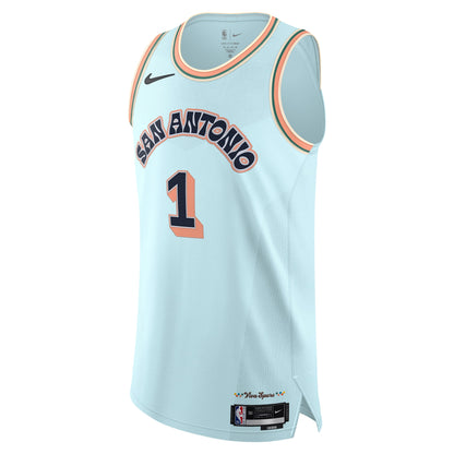 Men's San Antonio Spurs Victor Wembanyama Light Blue 2024/25 Player Jersey - City Edition