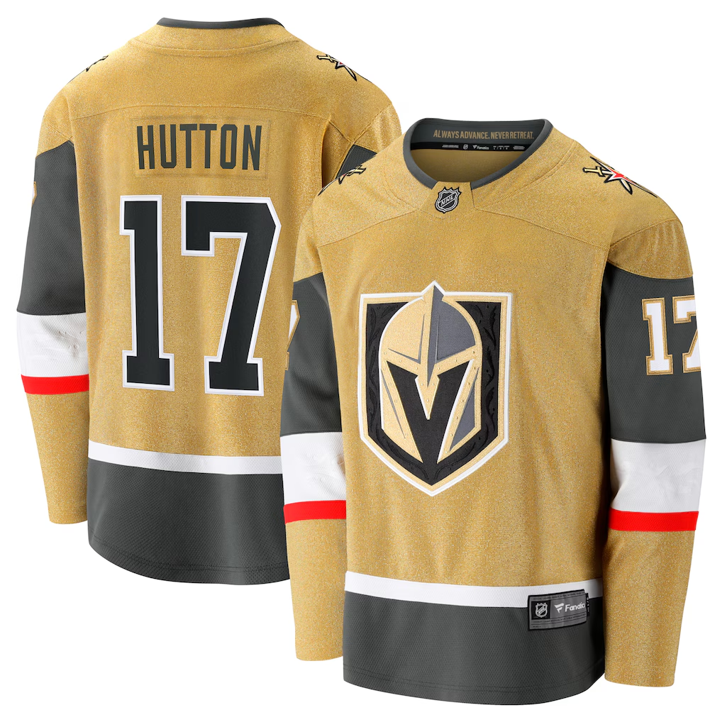 Men's Vegas Golden Knights Ben Hutton #17 Gold Home Breakaway Player Jersey