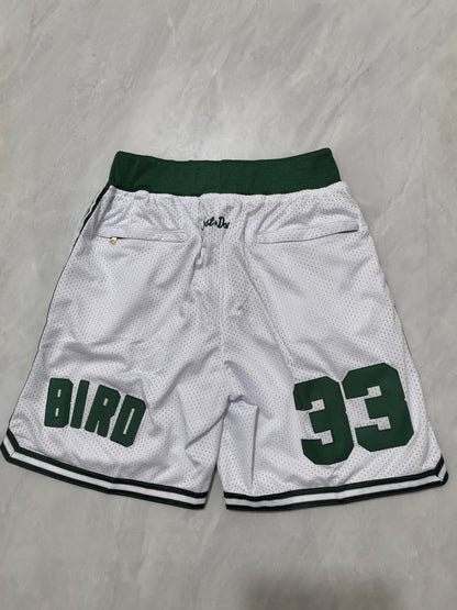 Boston Celtics White Retro Pocket Shorts