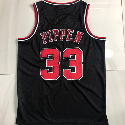 Chicago Bulls Scottie Pippen  33 Black Thorwback Jersey