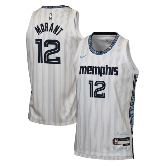 Youth Memphis Grizzlies Ja Morant Nike White 2025/26 City Edition Swingman Jersey