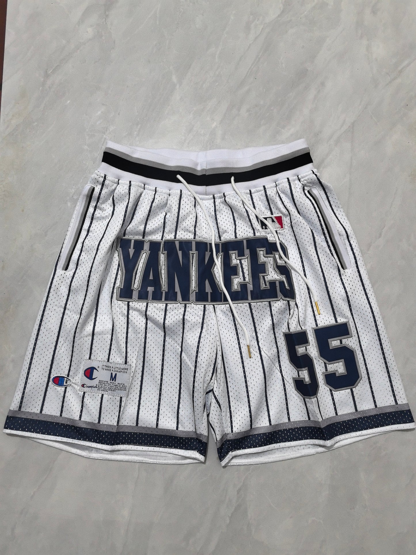 Baseball white striped size 55 pocket shorts