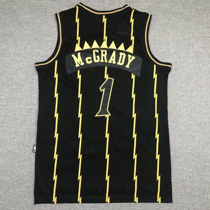 Toronto Raptors #1 MCGRADY Black and Gold Jersey MN