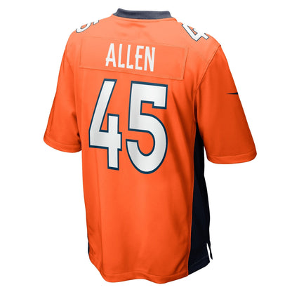 Christopher Allen Denver Broncos Nike Game   Jersey - Orange