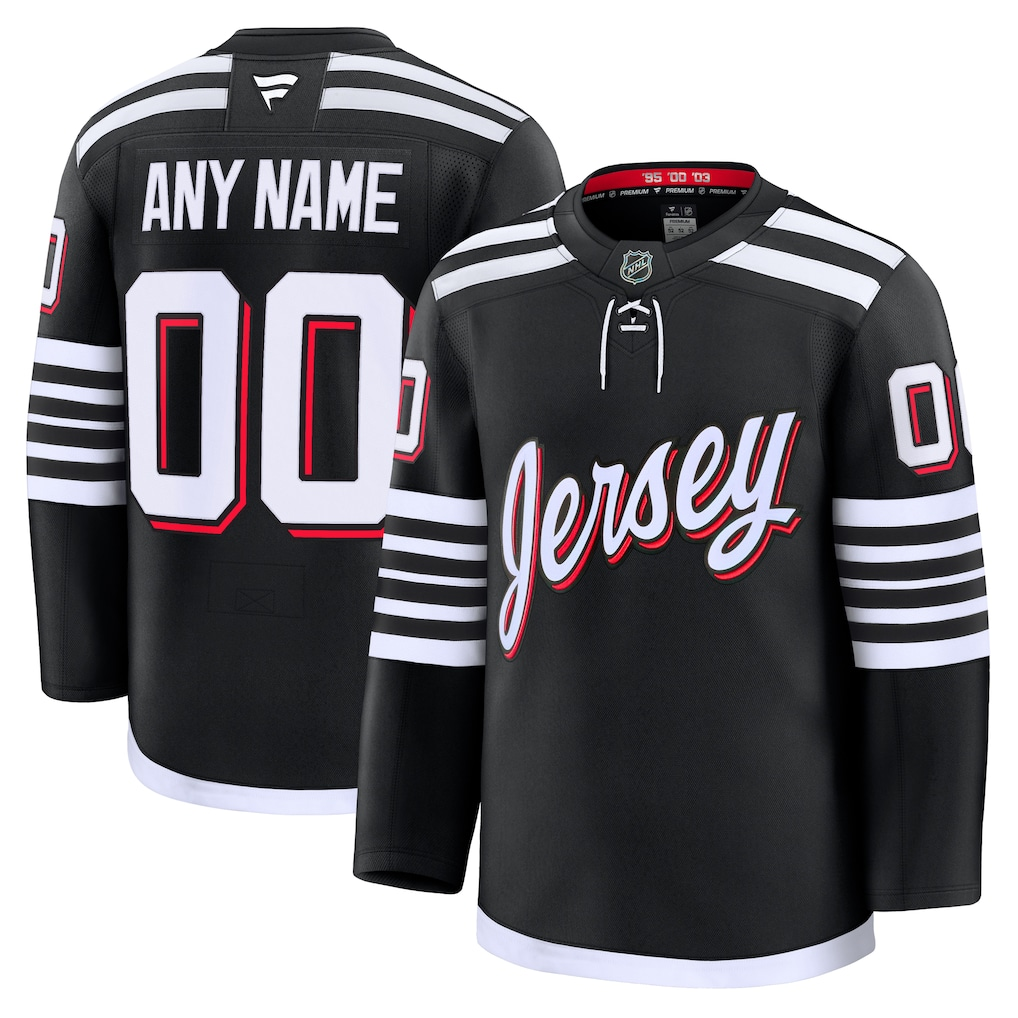 Men's New Jersey Devils  Black Alternate Premium Custom Jersey