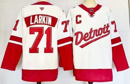 Men's Detroit Red Wings Dylan Larkin #71  White Player Game Jersey