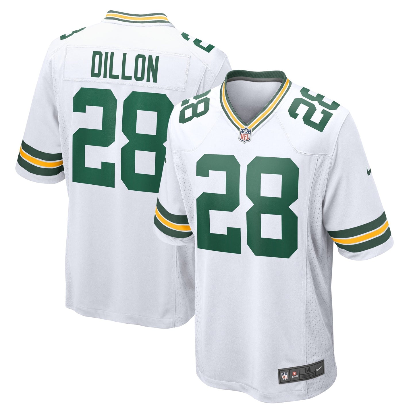 AJ Dillon Green Bay Packers Nike Game   Jersey - White