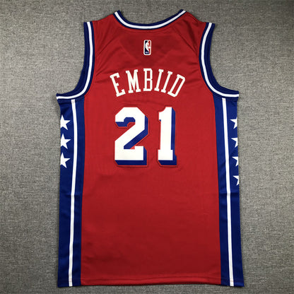 Joel Embiid Philadelphia 76ers Red Jersey