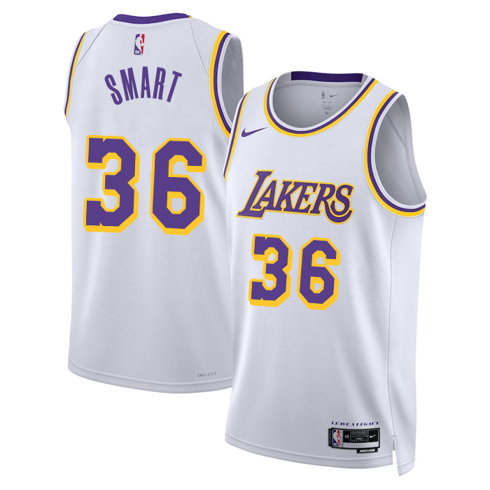 Los Angeles Lakers Nike Icon Edition Swingman Jersey - White- Marcus Smart