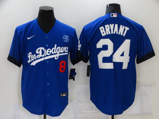 Men's Los Angeles Dodgers Kris Bryant #8-24 Blue Fashion Stitched Jersey