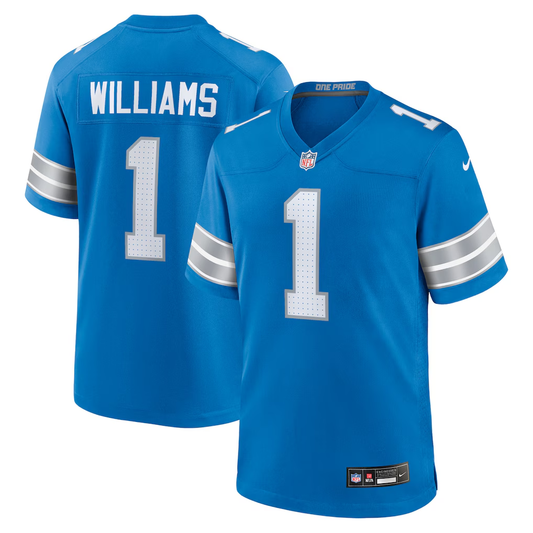 Men's Nike Jameson Williams Blue Detroit Lions Game Player Jersey