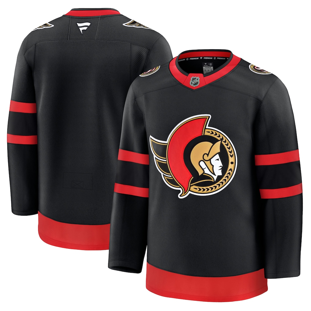 Men's Ottawa Senators Black Home Premium Blank Jersey