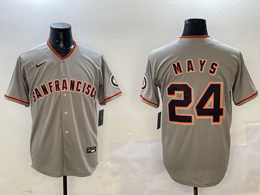 Men's San Francisco Giants Willie Mays #24 Gray Replica Player Jersey