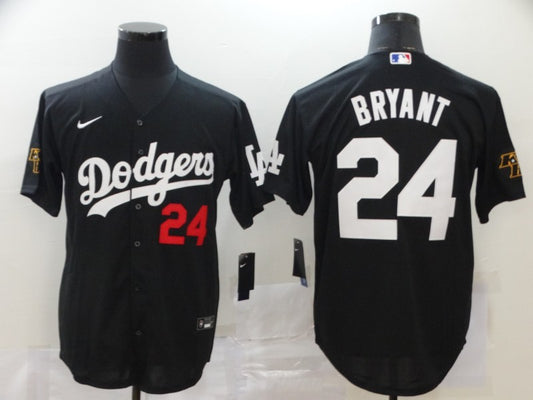 Men's Los Angeles Dodgers Kris Bryant #24 Black Replica Baseball Jersey