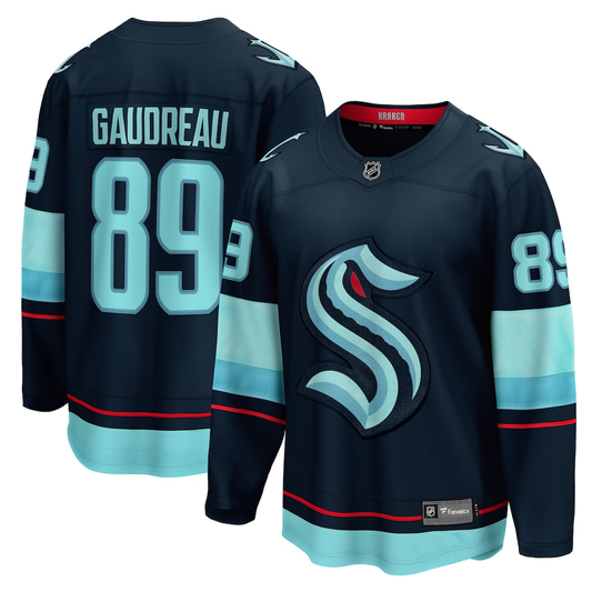Men's Seattle Kraken Frederick Gaudreau #89 Deep Sea Blue Home Breakaway Jersey