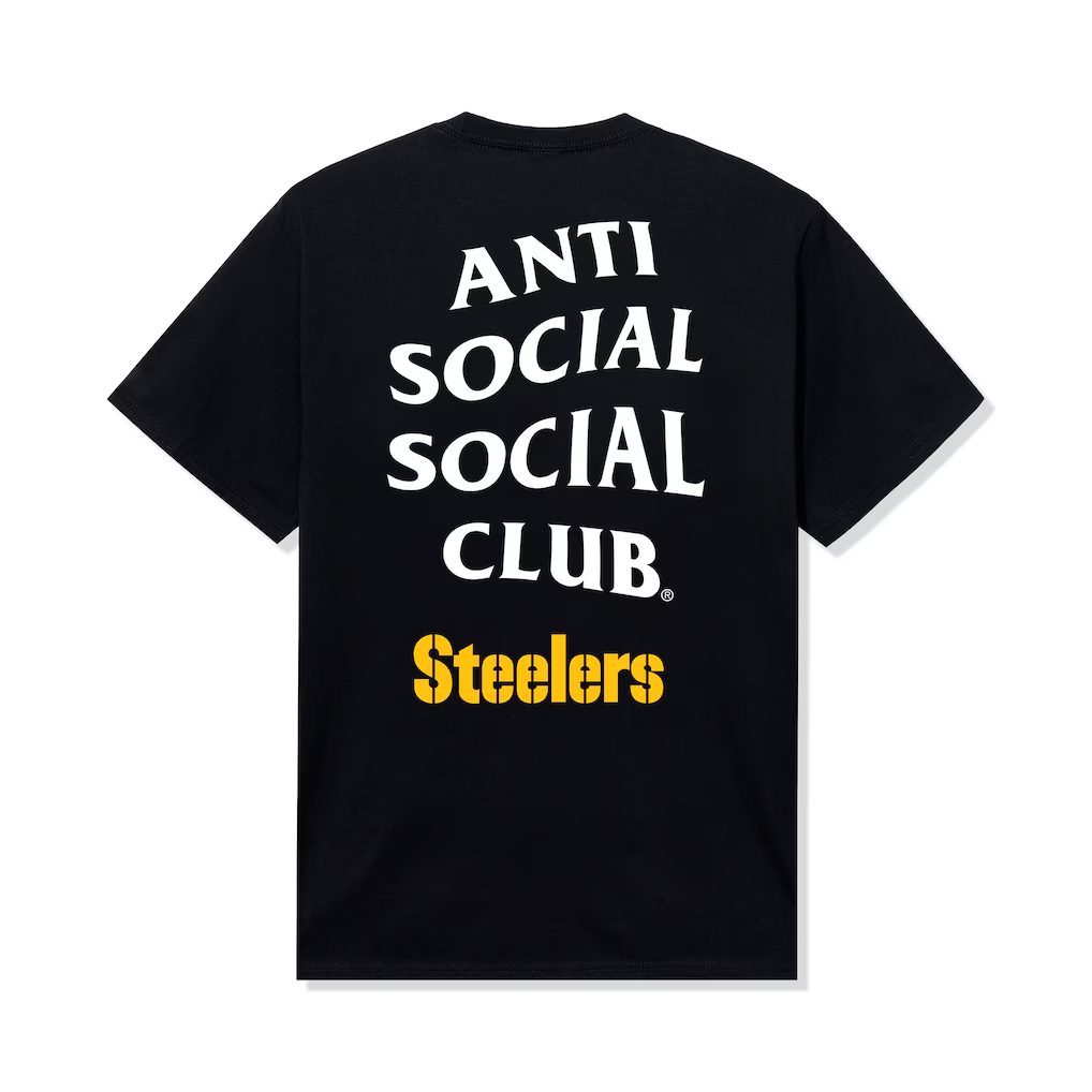 Pittsburgh Steelers AntiSocialSocialClub x NFL Black Team T-Shirt