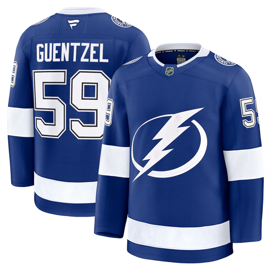 Men's Tampa Bay Lightning Jake Guentzel #59 Blue Home Premium Jersey