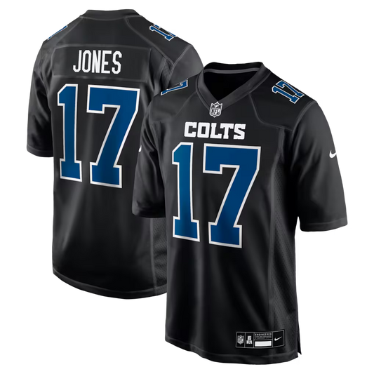 Men's Indianapolis Colts Daniel Jones Nike Black Fashion Game Jersey