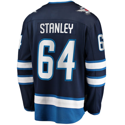 Men's Winnipeg Jets Logan Stanley Fanatics Navy Home Premier Breakaway Jersey