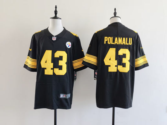 Men's Pittsburgh Steelers Troy Polamalu Nike Jersey -  Black-yellow numbers