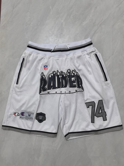 Las Vegas Raiders White Pocket Shorts