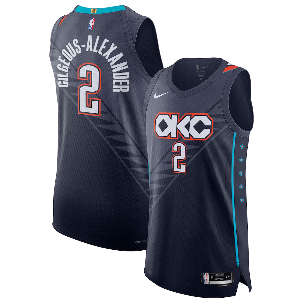 Oklahoma City Thunder Shai Gilgeous-Alexander Nike Navy 2025/26 Player Jersey - City Edition