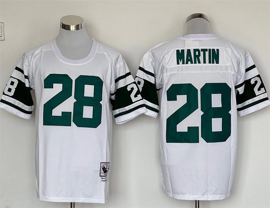 New York Jets  White Vintage #28 MARTIN Jersey