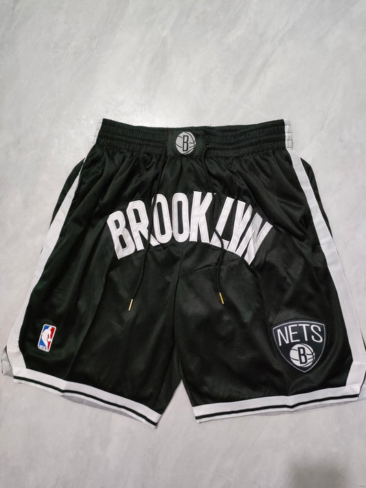 Brooklyn Nets Black Regular Pocket Shorts