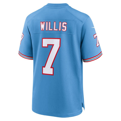 Malik Willis Tennessee Titans Nike Oilers Throwback Alternate Game   Jersey - Light Blue
