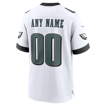 Men's Philadelphia Eagles Nike Midnight White Super Bowl LIX Custom Game Jersey