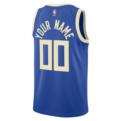 Unisex Milwaukee Bucks  Royal 2024/25 Custom Swingman Jersey - City Edition