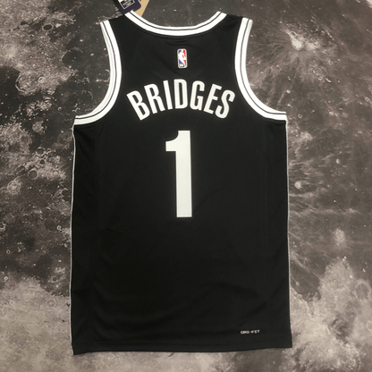 Brooklyn Nets Mikal Bridges Black 2023-2024 season Jersey